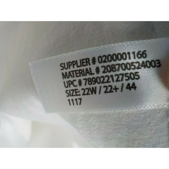 Chaps White Ankle Pants Women size 22W Stretch Cotton Flat Front Zip Up - Picture 6 of 7